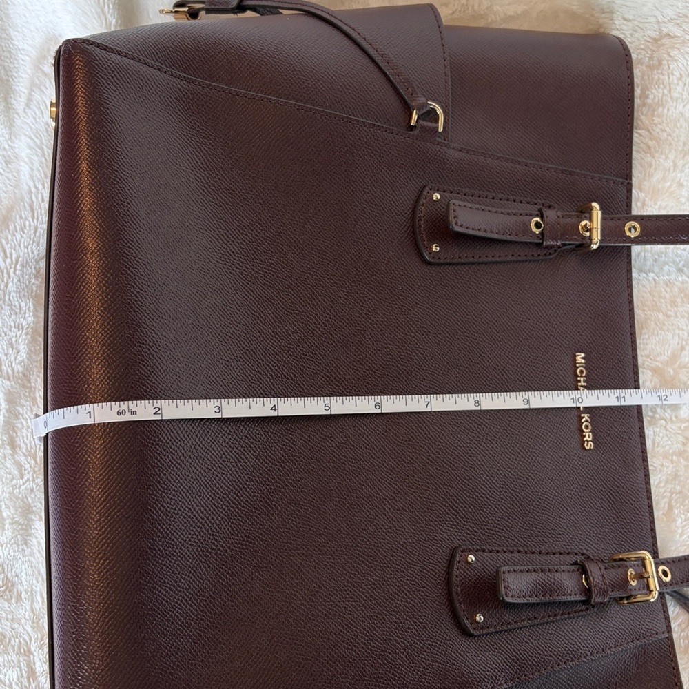 Michael Kors Jet Set Travel Burgundy/Oxblood Leather Tote Bag - Picture 16 of 16